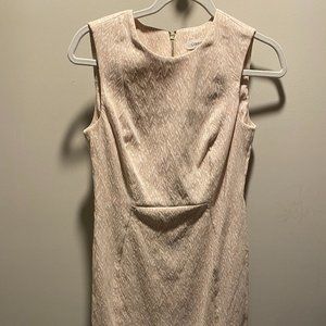 Calvin Klein Pink and White Patterned Work Dress Sz 4
